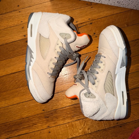 Air Jordan 5 Retro SE Craft Light Orewood Brown Sneakers Size 7Y FD9220-180 - Picture 4 of 9